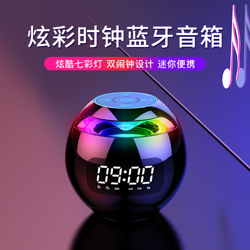 Ball Clock Alarm Clock Bluetooth Speaker Mini Portable Card Small Subwoofer Stereo Colorful Gifts