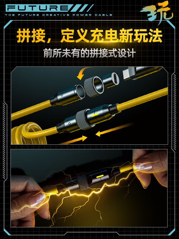 Aohi Olympian Play Fast Charge Stitching Line Spring Data Line PD3.1MFI Certified 140W High Power