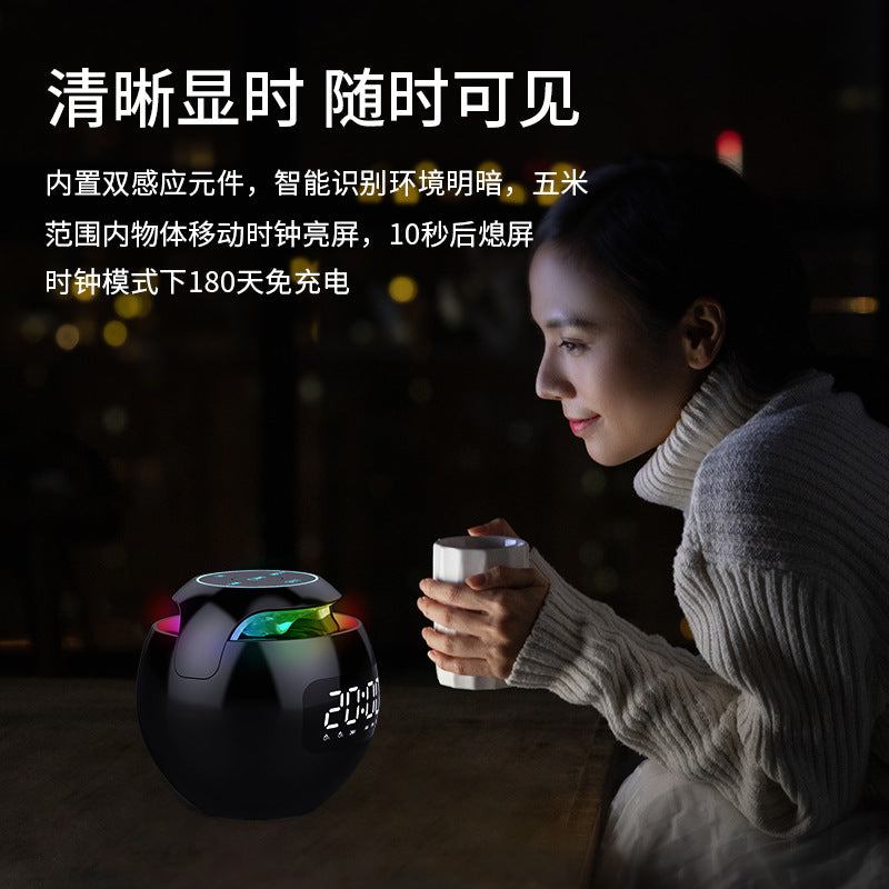 Ball Clock Alarm Clock Bluetooth Speaker Mini Portable Card Small Subwoofer Stereo Colorful Gifts